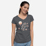 Space Bunny-womens v-neck tee-TechraNova