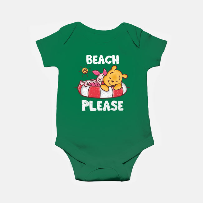 Beach Please Pooh-baby basic onesie-turborat14