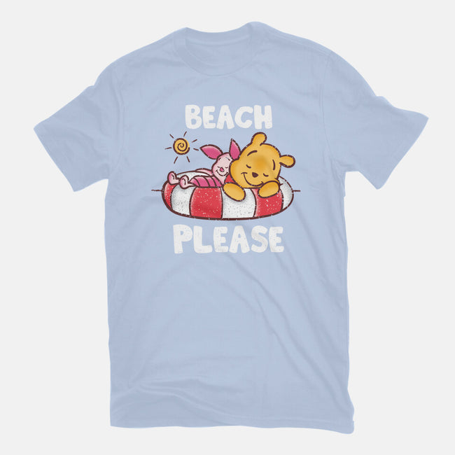 Beach Please Pooh-womens fitted tee-turborat14