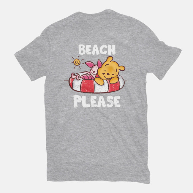 Beach Please Pooh-womens fitted tee-turborat14