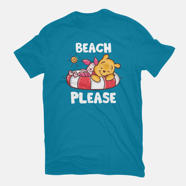 Beach Please Pooh-unisex basic tee-turborat14