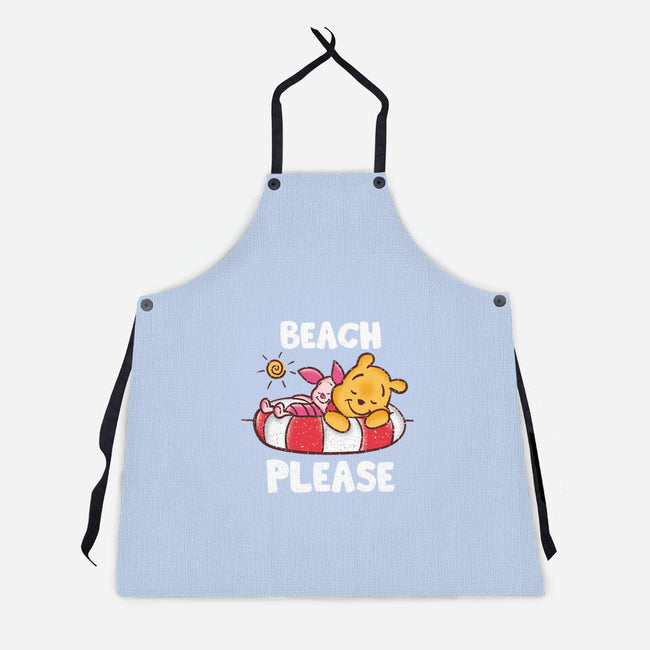 Beach Please Pooh-unisex kitchen apron-turborat14