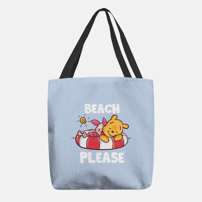 Beach Please Pooh-none basic tote bag-turborat14