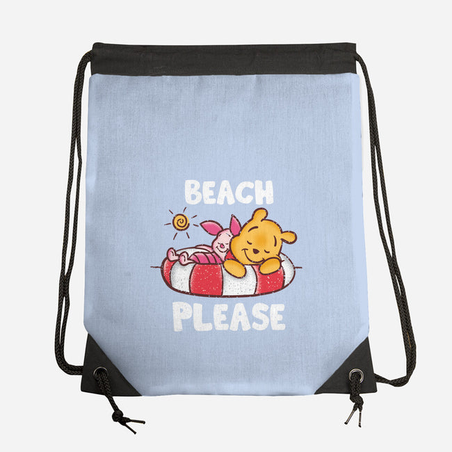 Beach Please Pooh-none drawstring bag-turborat14
