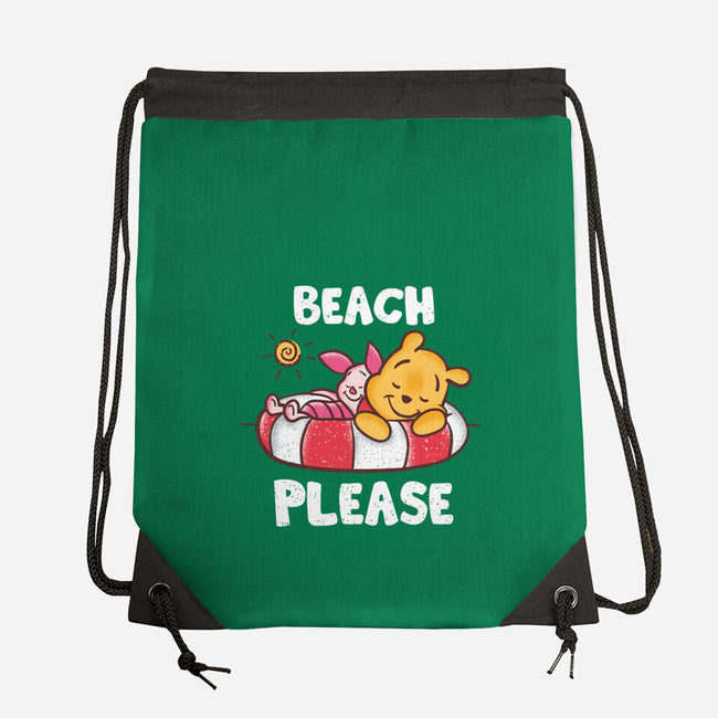Beach Please Pooh-none drawstring bag-turborat14