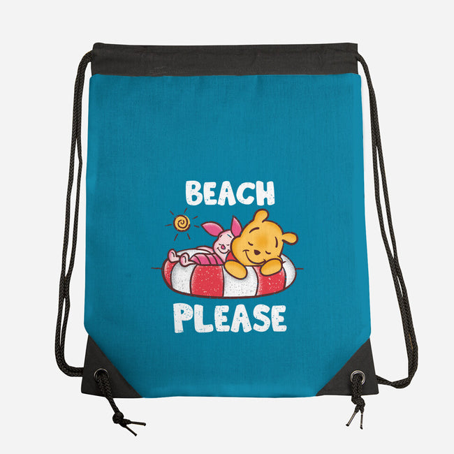 Beach Please Pooh-none drawstring bag-turborat14