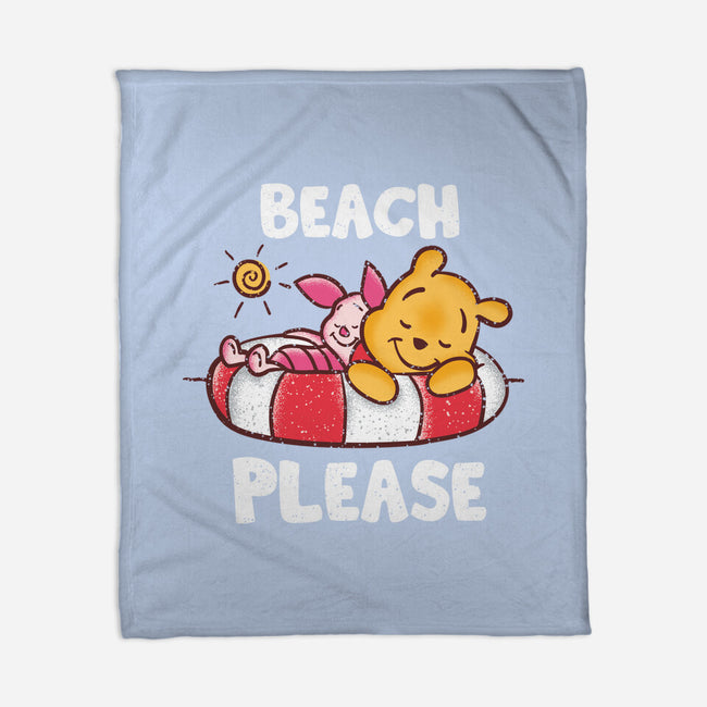 Beach Please Pooh-none fleece blanket-turborat14