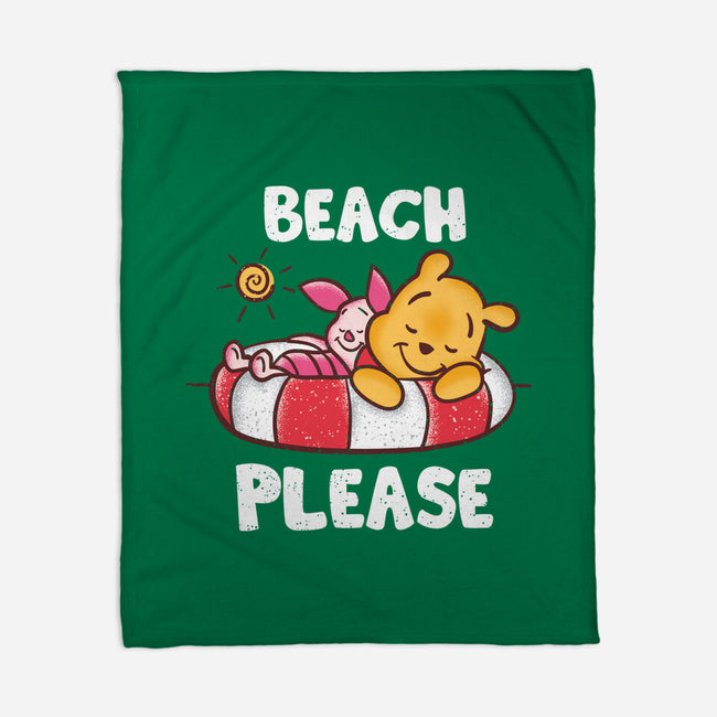 Beach Please Pooh-none fleece blanket-turborat14