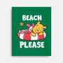 Beach Please Pooh-none stretched canvas-turborat14