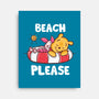 Beach Please Pooh-none stretched canvas-turborat14