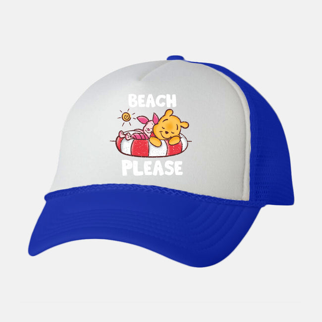 Beach Please Pooh-unisex trucker hat-turborat14