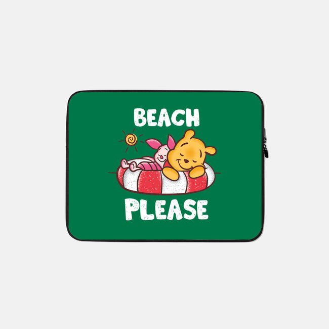 Beach Please Pooh-none zippered laptop sleeve-turborat14
