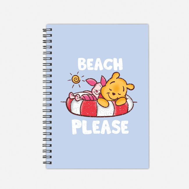 Beach Please Pooh-none dot grid notebook-turborat14
