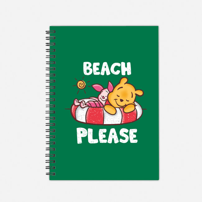 Beach Please Pooh-none dot grid notebook-turborat14