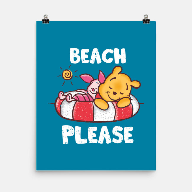 Beach Please Pooh-none matte poster-turborat14