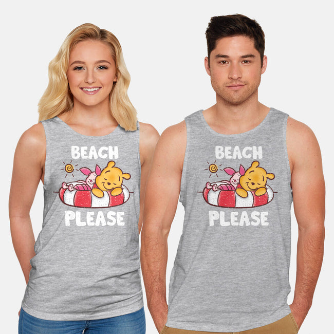 Beach Please Pooh-unisex basic tank-turborat14