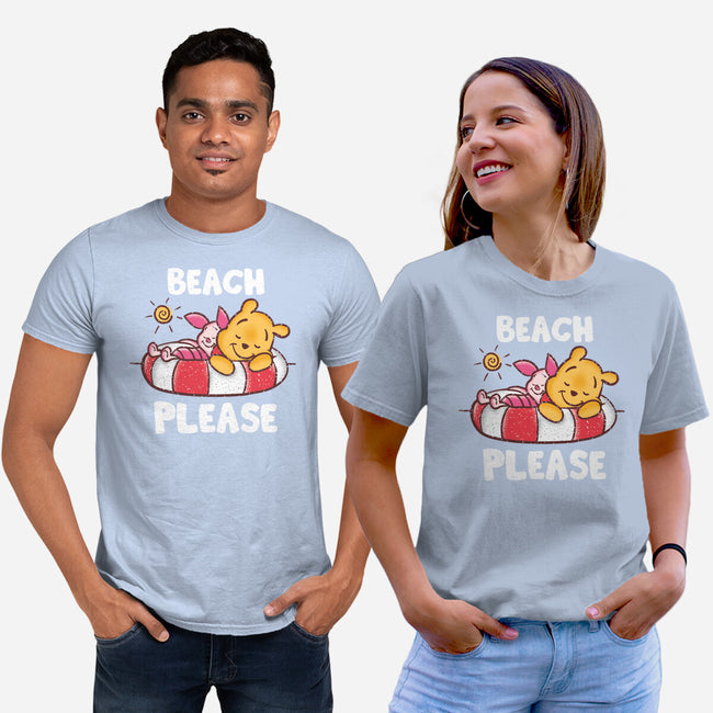 Beach Please Pooh-unisex basic tee-turborat14