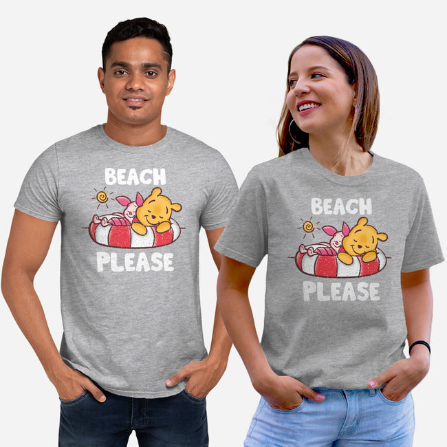 Beach Please Pooh-unisex basic tee-turborat14