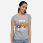 Beach Please Pooh-womens v-neck tee-turborat14