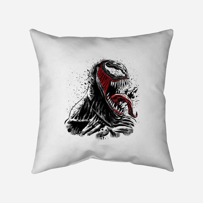 Watercolor black spider-none removable cover w insert throw pillow-albertocubatas