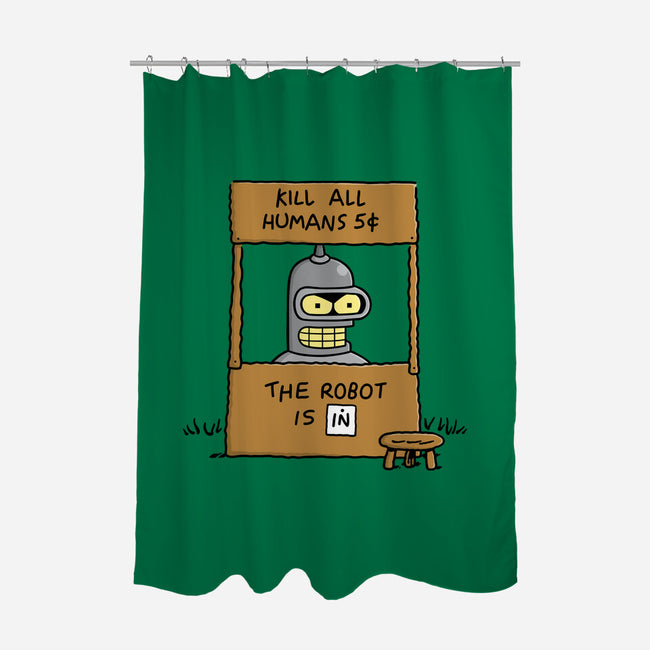 Bender Help-none polyester shower curtain-Barbadifuoco