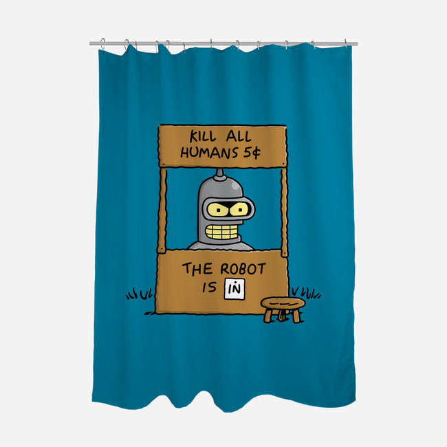 Bender Help-none polyester shower curtain-Barbadifuoco