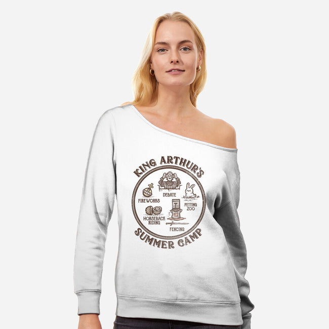 King Arthur's Summer Camp-womens off shoulder sweatshirt-kg07