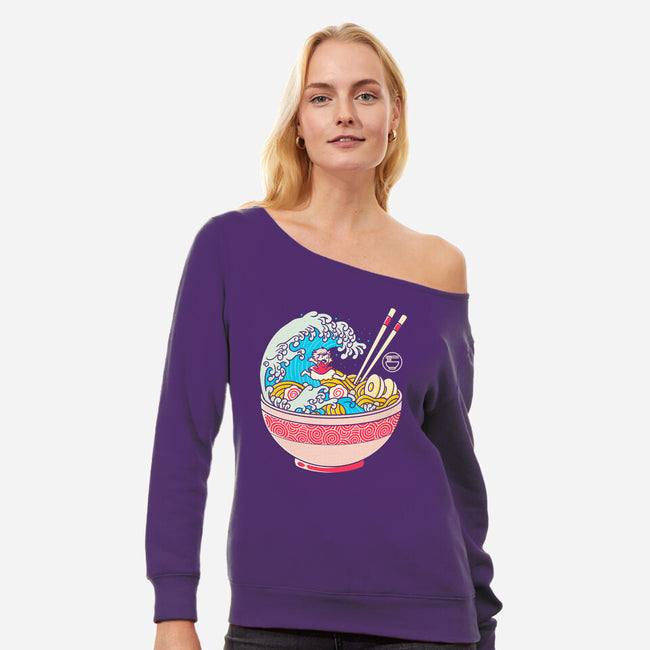 Anime Ramen-womens off shoulder sweatshirt-Eoli Studio