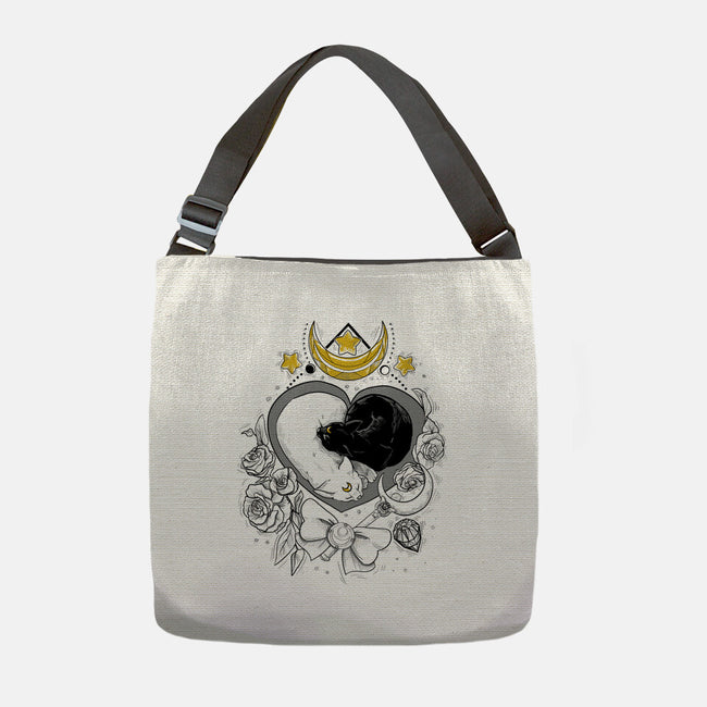 The Moon Cats-none adjustable tote bag-ellr