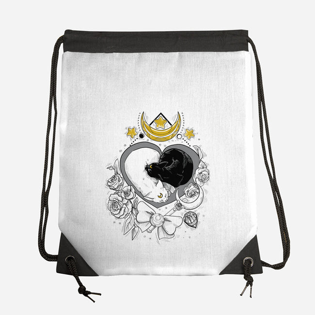 The Moon Cats-none drawstring bag-ellr
