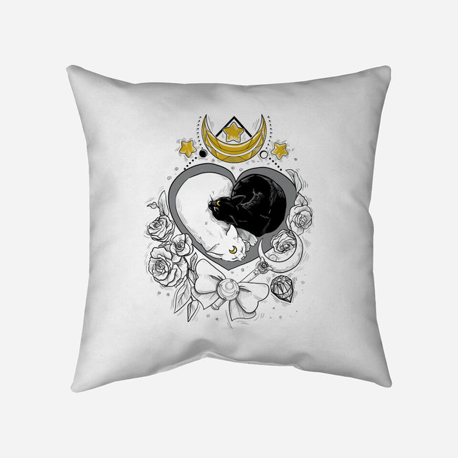 The Moon Cats-none removable cover throw pillow-ellr