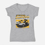 Doc Brown's Used Cars-womens v-neck tee-zawitees