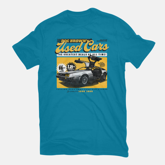 Doc Brown's Used Cars-womens fitted tee-zawitees