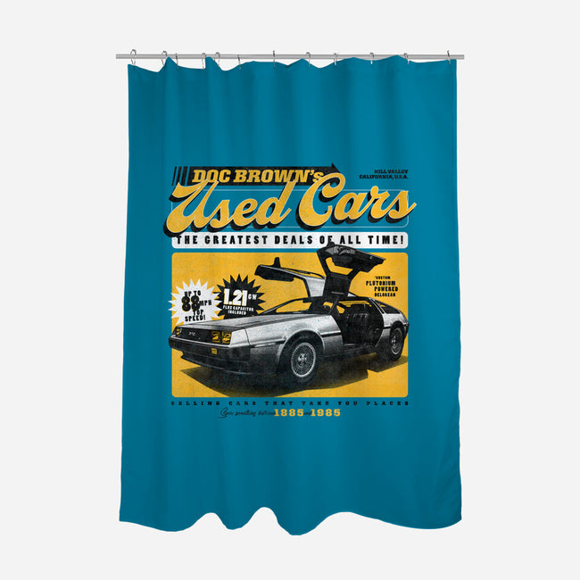 Doc Brown's Used Cars-none polyester shower curtain-zawitees