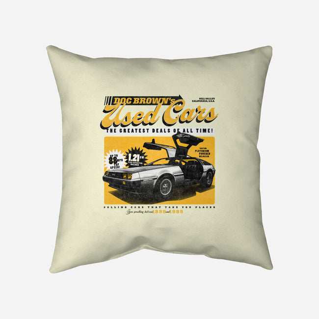 Doc Brown's Used Cars-none removable cover w insert throw pillow-zawitees