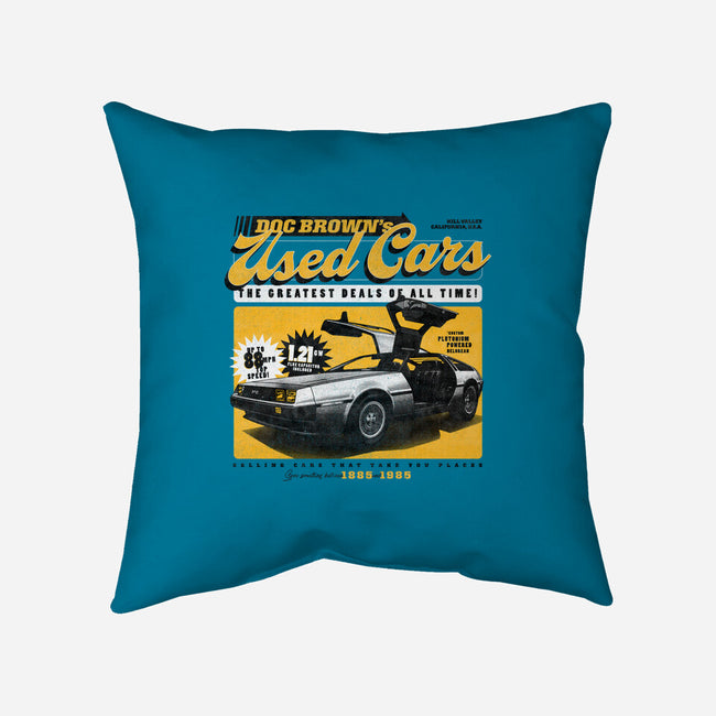Doc Brown's Used Cars-none removable cover w insert throw pillow-zawitees
