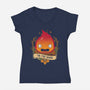 Fire Demon-womens v-neck tee-Alundrart
