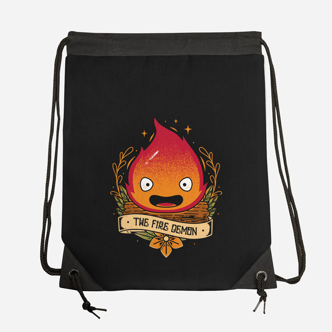 Fire Demon-none drawstring bag-Alundrart