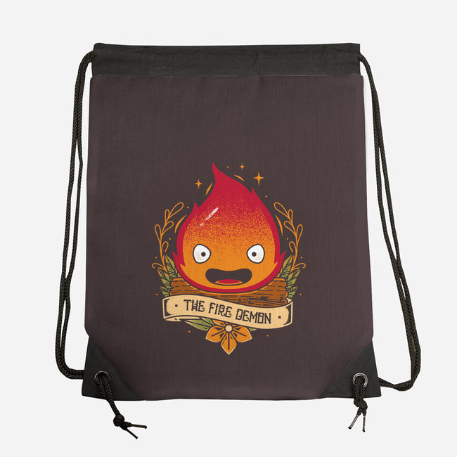 Fire Demon-none drawstring bag-Alundrart