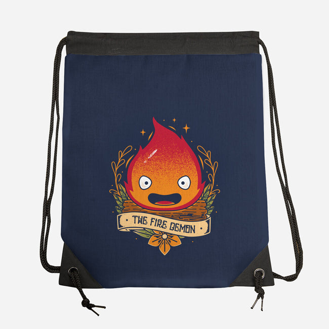 Fire Demon-none drawstring bag-Alundrart