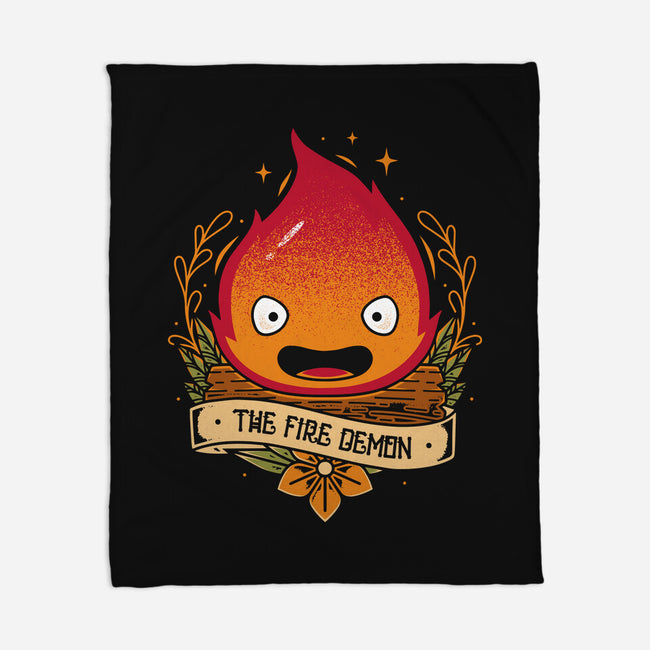 Fire Demon-none fleece blanket-Alundrart