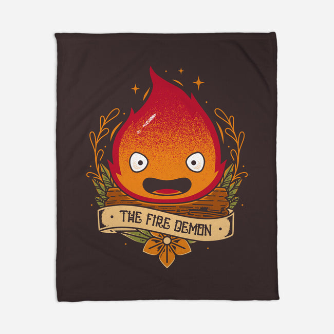 Fire Demon-none fleece blanket-Alundrart