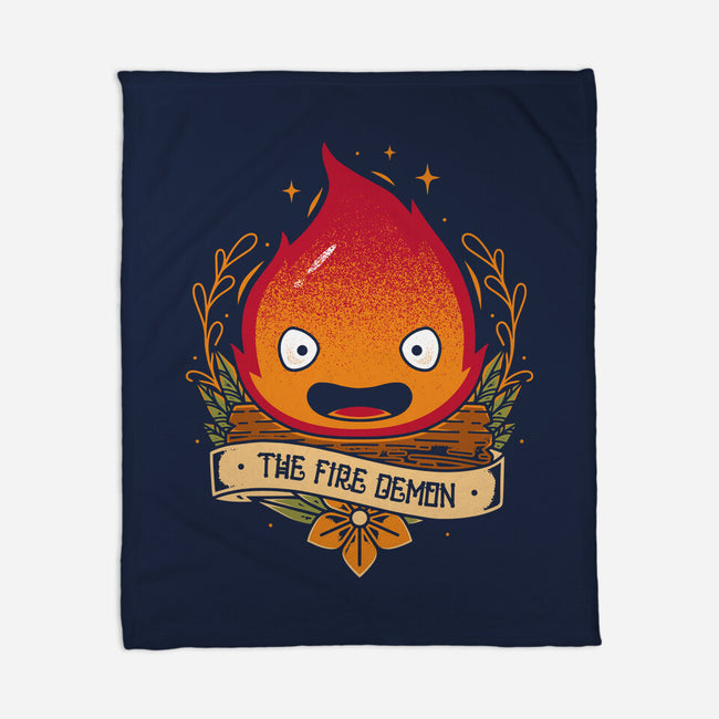 Fire Demon-none fleece blanket-Alundrart