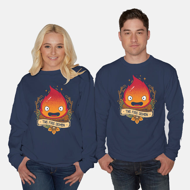 Fire Demon-unisex crew neck sweatshirt-Alundrart