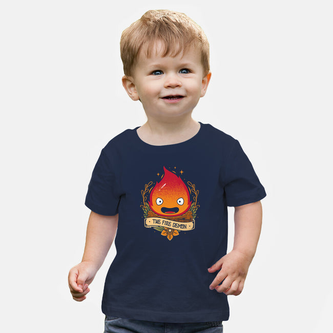 Fire Demon-baby basic tee-Alundrart