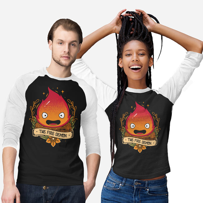 Fire Demon-unisex baseball tee-Alundrart