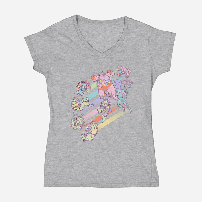 Mutant Wars-womens v-neck tee-naomori