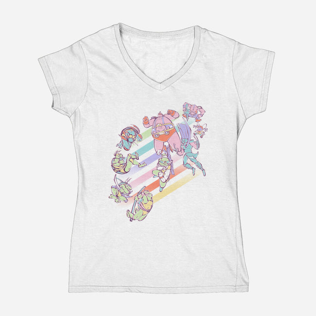 Mutant Wars-womens v-neck tee-naomori