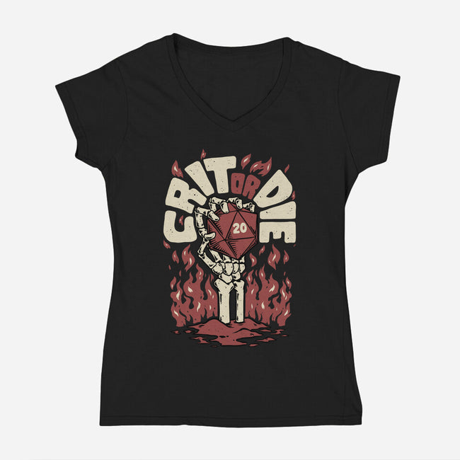 Crit Or Die-womens v-neck tee-Studio Mootant