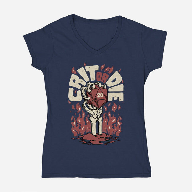 Crit Or Die-womens v-neck tee-Studio Mootant